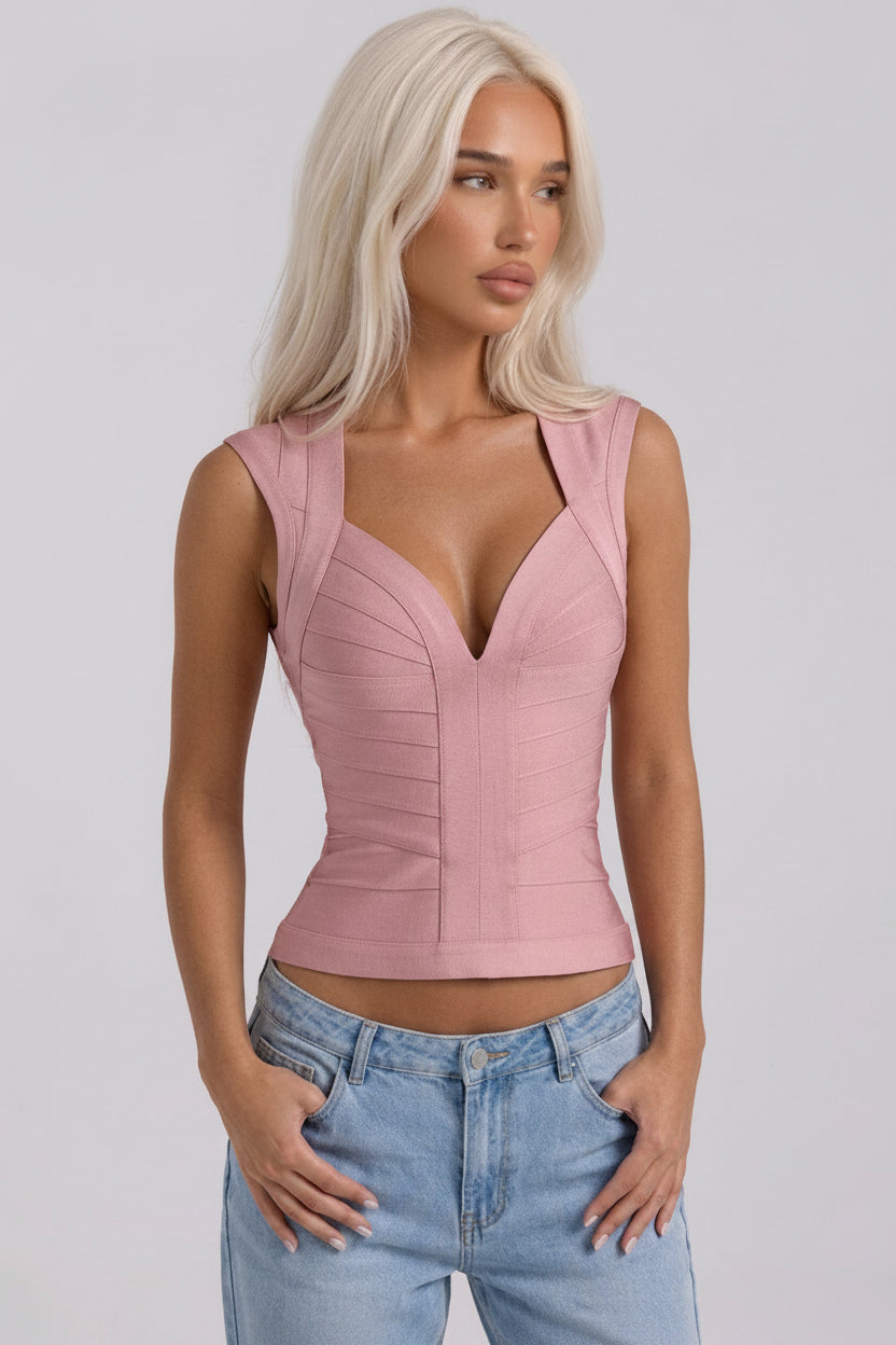 Bandage Tank Top – Pink Tops