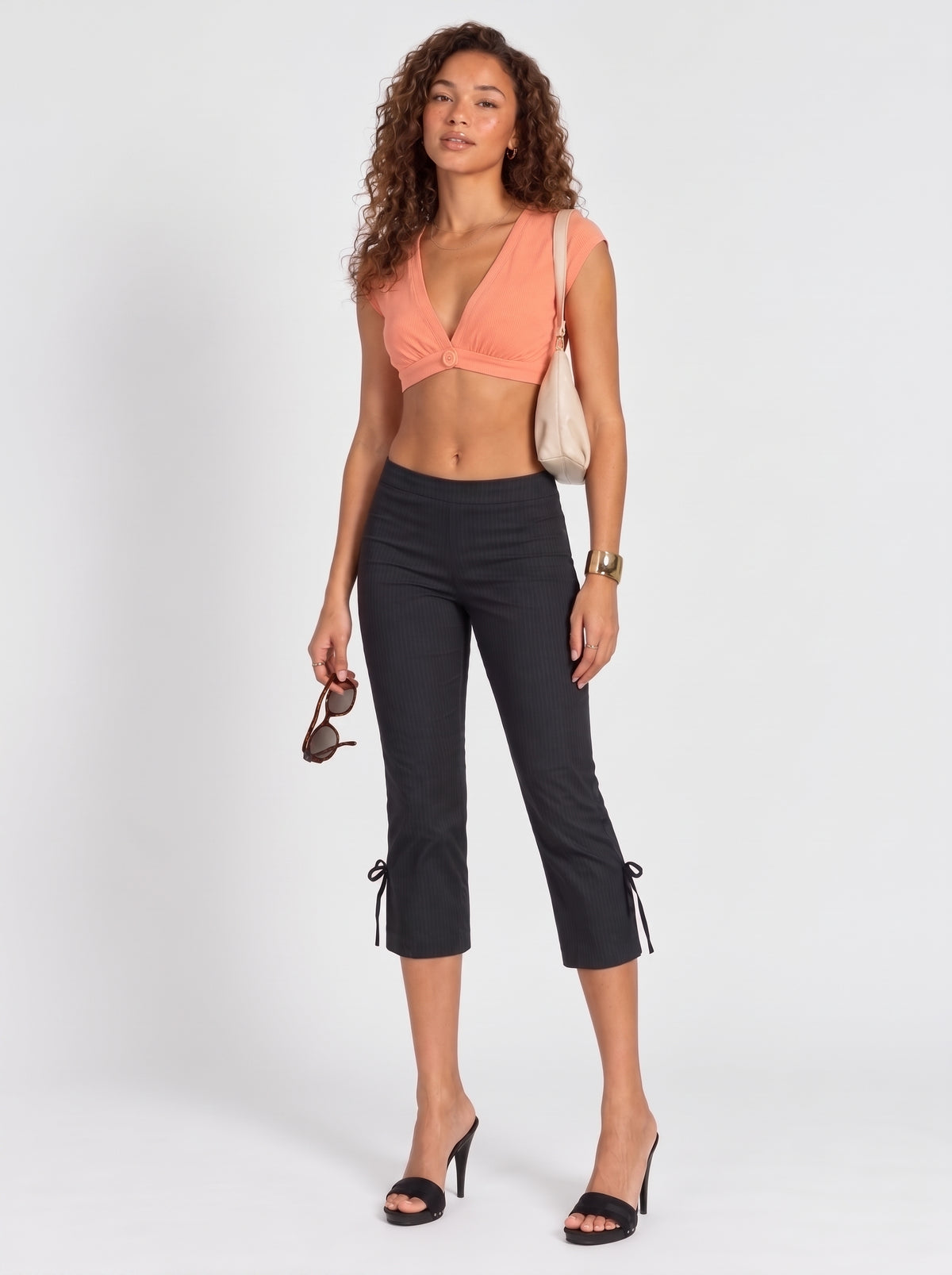 Women's Coral Twist Front Crop Top