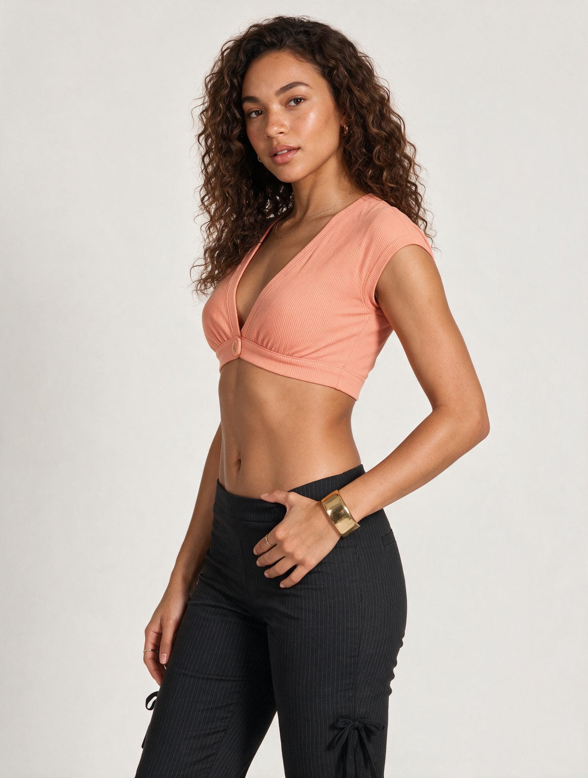 Women's Coral Twist Front Crop Top