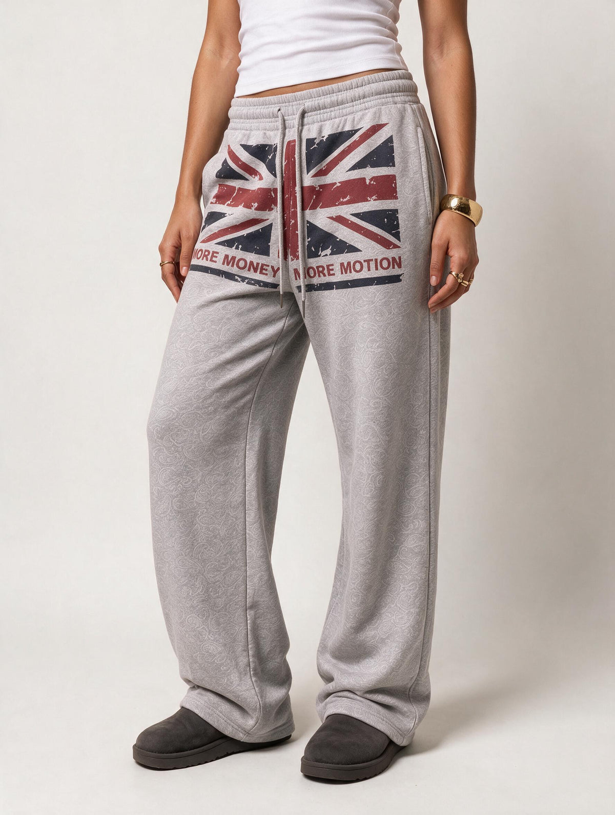 Union Jack Wide Leg Sweatpants