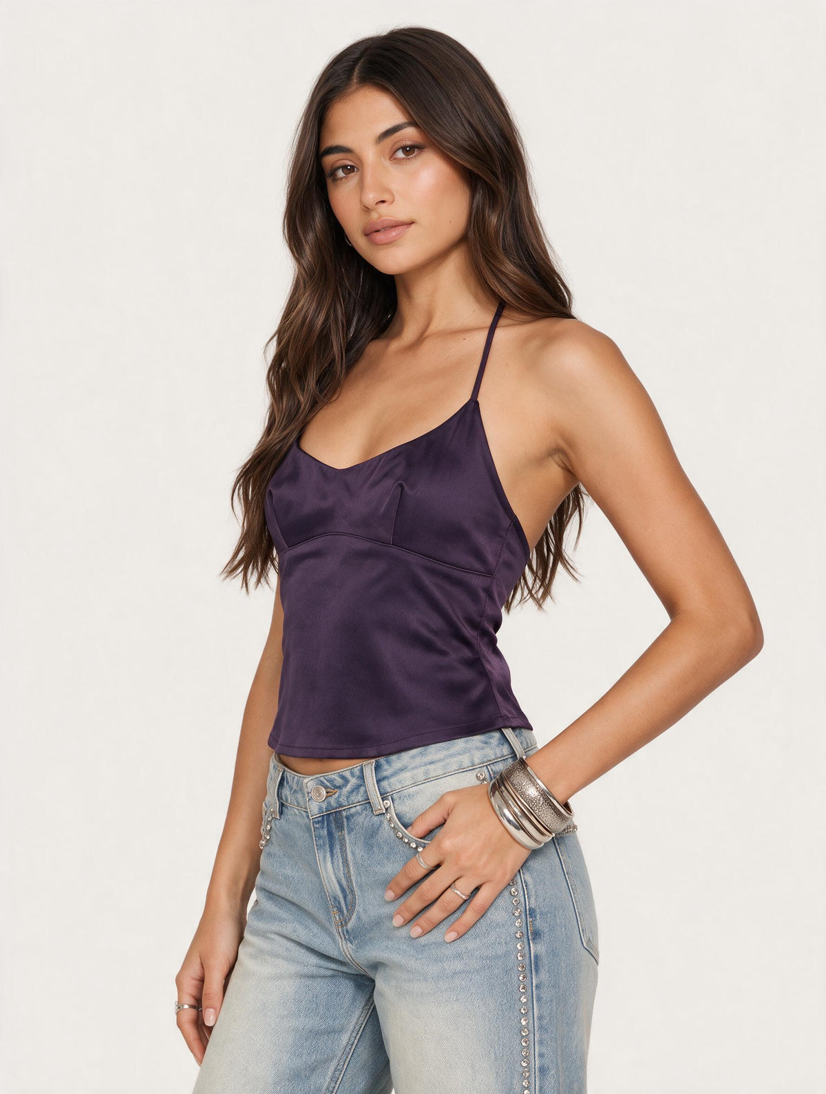 Purple Halter Cami Top