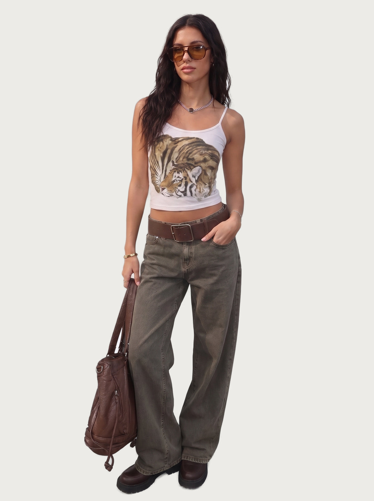 White Tiger Graphic Cami