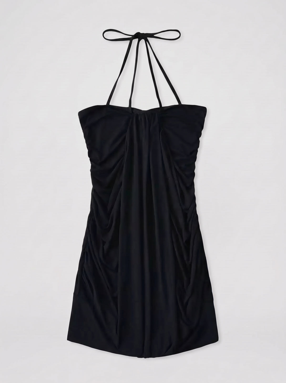 Ruched Tie Neck Mini Dress