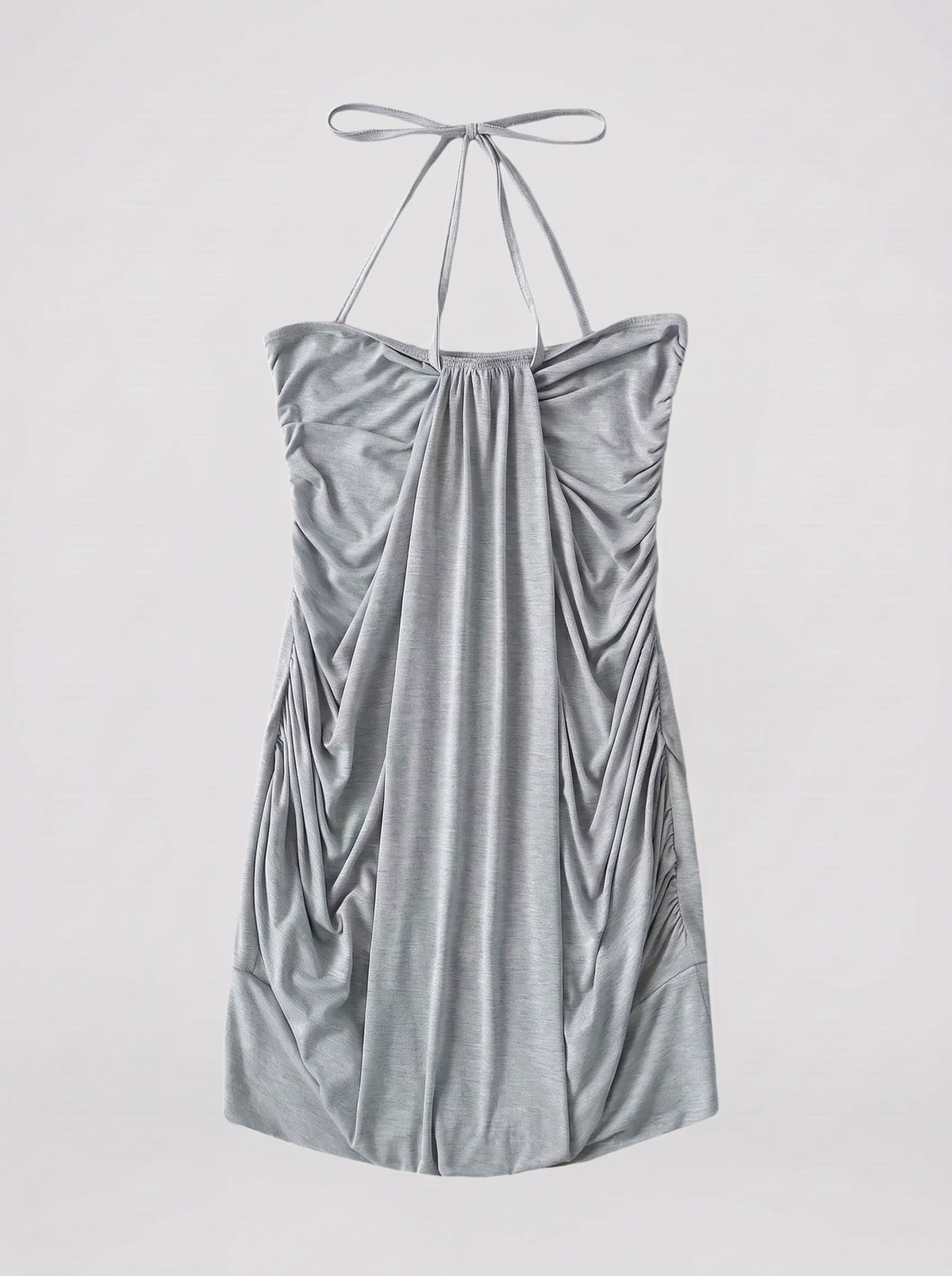 Ruched Tie Neck Mini Dress