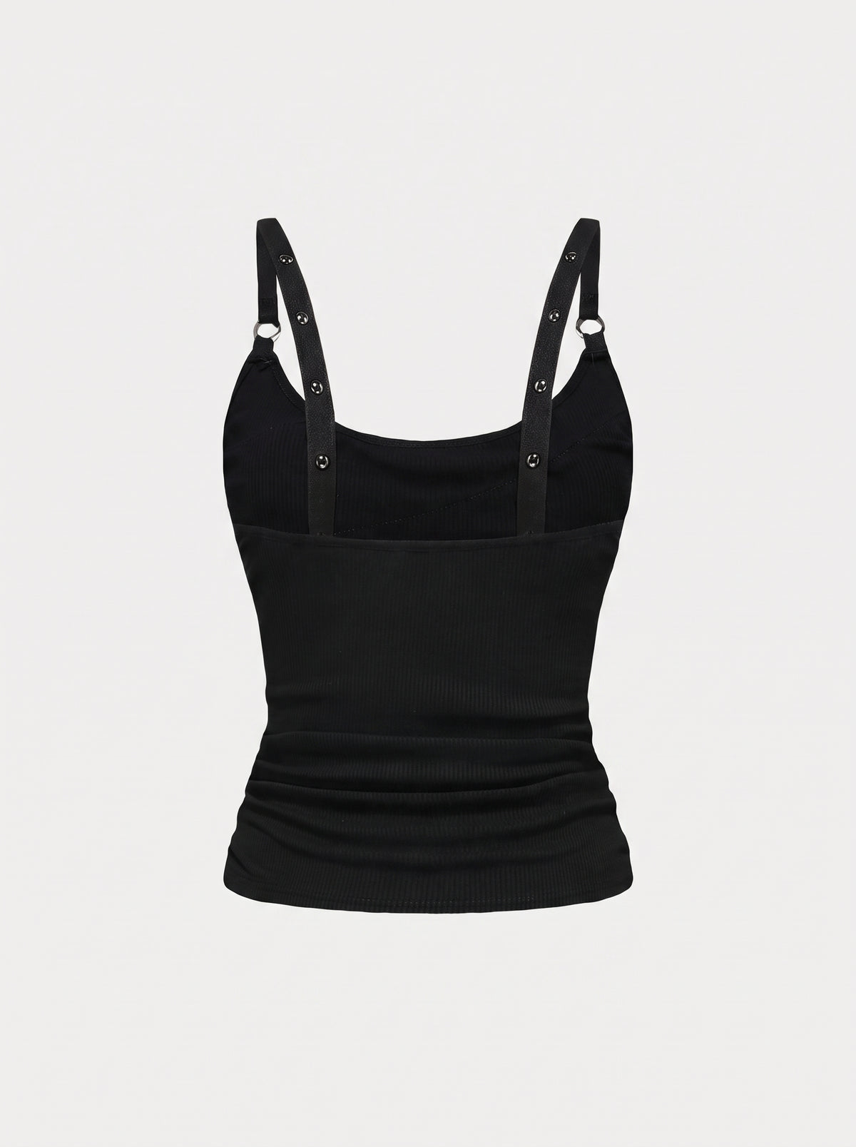 Studded Strap Ribbed Cami Top