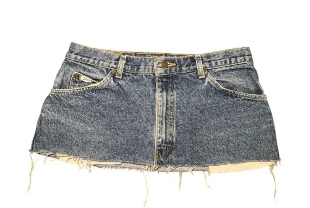 Applique Print Denim Skirt – Blue Skirts