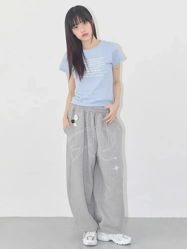 Angel Wings Graphic Breathable Pants – White Trousers & Joggers