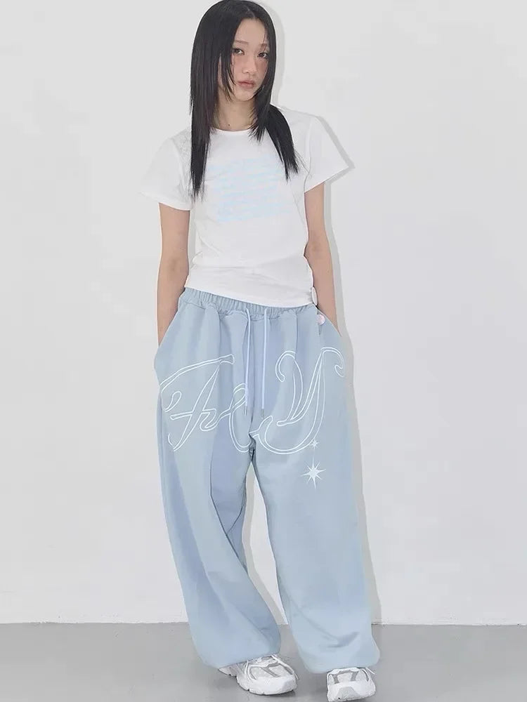 Angel Wings Graphic Breathable Pants – White Trousers & Joggers