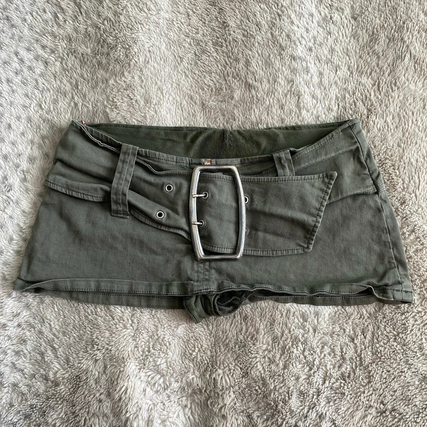low waist mini denim skirt – Green Skirts