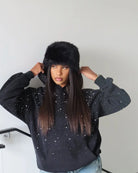 Rhinestone Hoodie – Dotted Hoodies & Sweatshirts