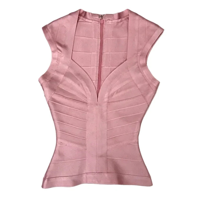 Bandage Tank Top – Pink Tops