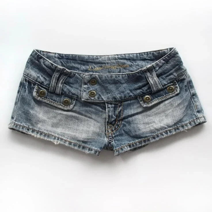 Low Waist Denim Shorts – Blue Shorts