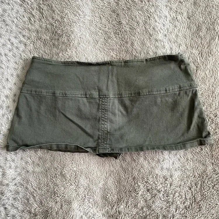 low waist mini denim skirt – Green Skirts