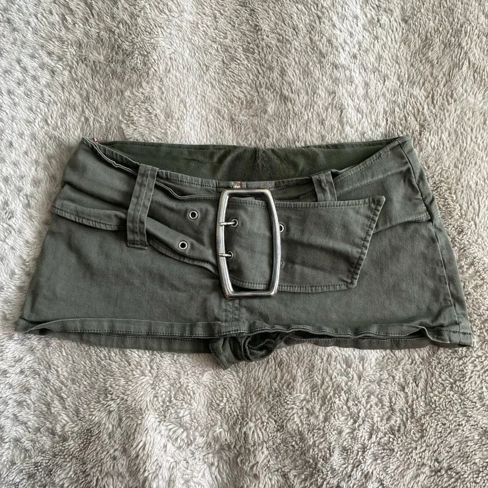 low waist mini denim skirt – Green Skirts