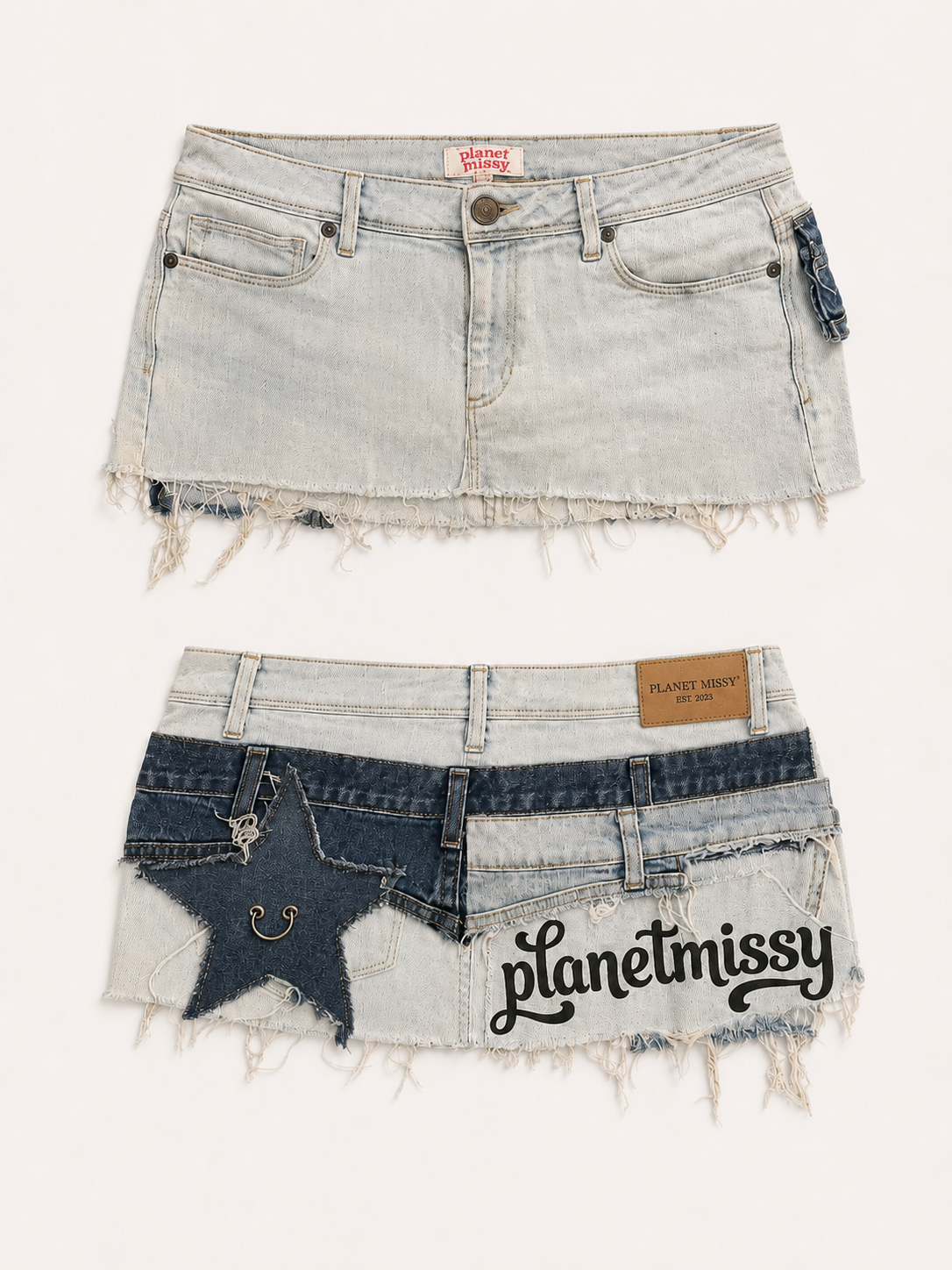 Patchwork Appliqué Skirt PRE-ORDER – Blue Skirts